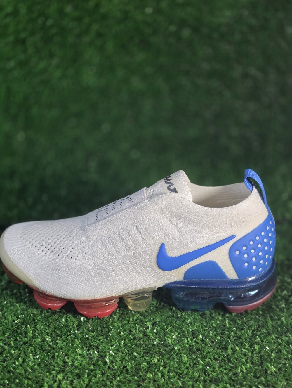 Nike Air Max Vapormax White Red Blue 💙 Women Laceless Sneakers Brand New